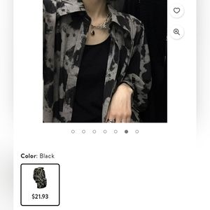 Shein Black and grey silky button up